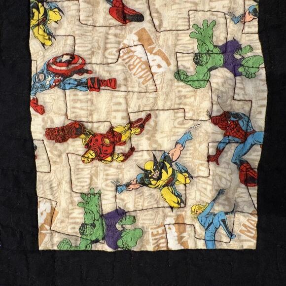 Marvel Comics Handmade Quilt Throw Blanket 38x72 Superhero Patchwork‎ Minky Red - Picture 7 of 11